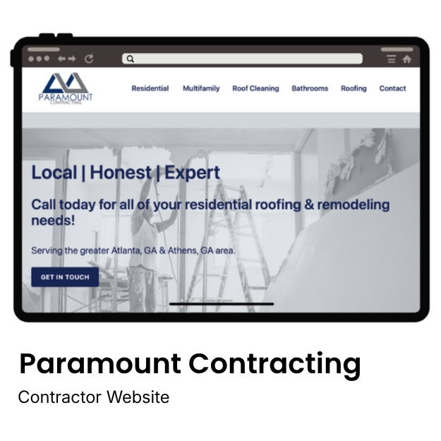 Paramount Contracting contractor website design