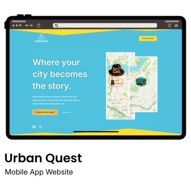 Urban Quest mobile app website design project