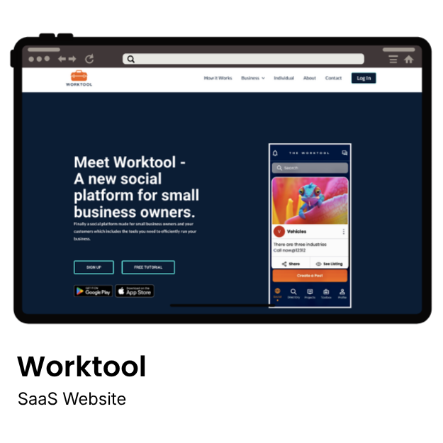 Worktool SaaS website design project